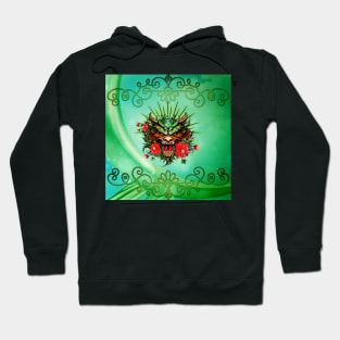 Wonderful colorful dragon head with flowers Hoodie